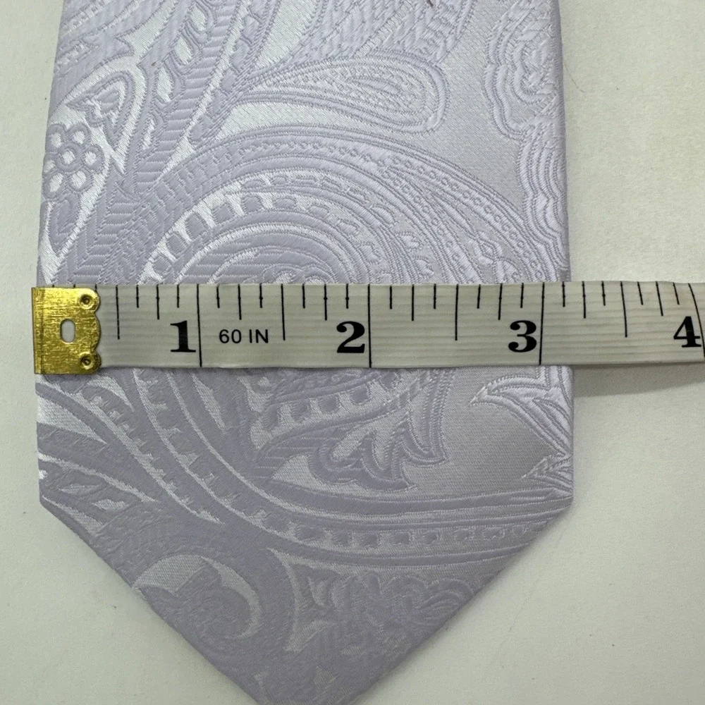 Barry Wang Hand Made 100% Silk Men's Neck Tie Lavender Textured 59